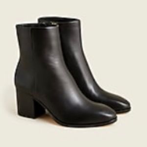 JCrew Sadie stacked-heel ankle boots in leather